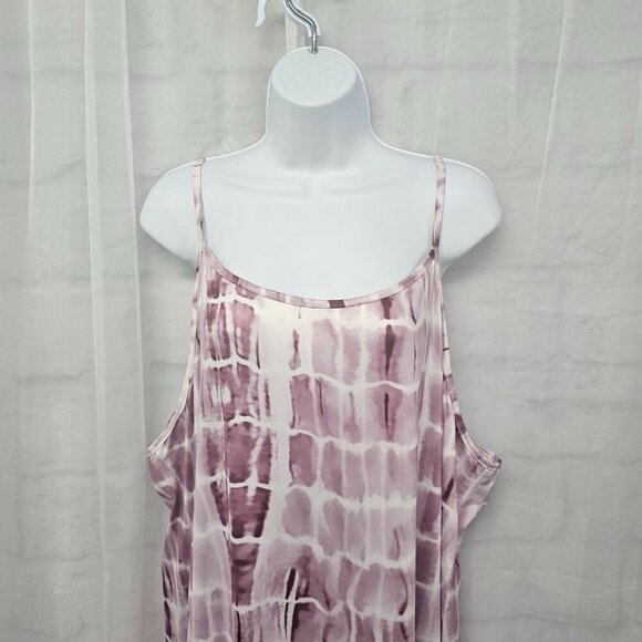 Purple White Abstract Croc Print Sleeveless Midi Dress Boho Beach Shift 4XL - Picture 2 of 9